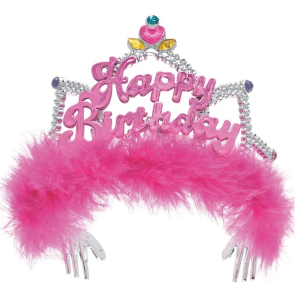 Unique Party Fluffy Happy Birthday Tiara