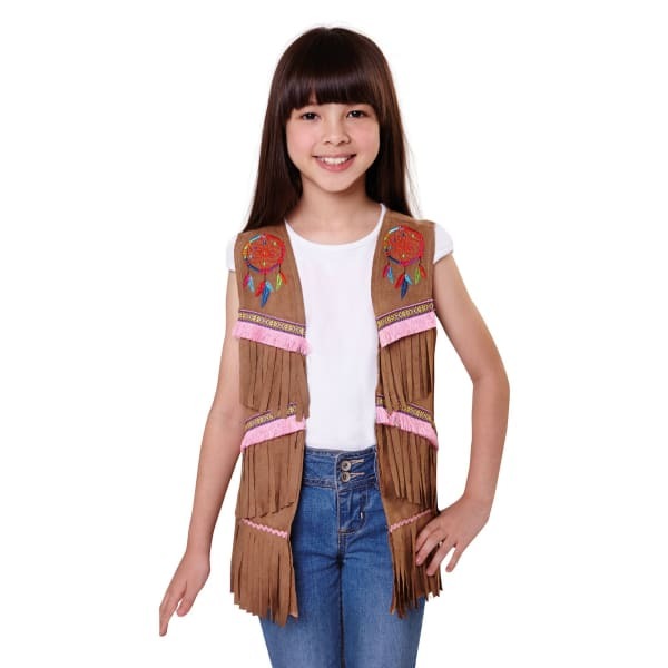 Bristol Novelty Girls Native American Style Waistcoat (S)