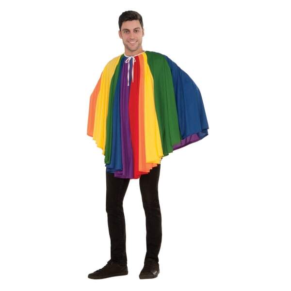 Bristol Novelty Adults Short Rainbow Cape