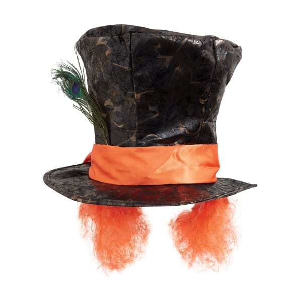 Bristol Novelty Unisex Top Hat With Feather And Hair