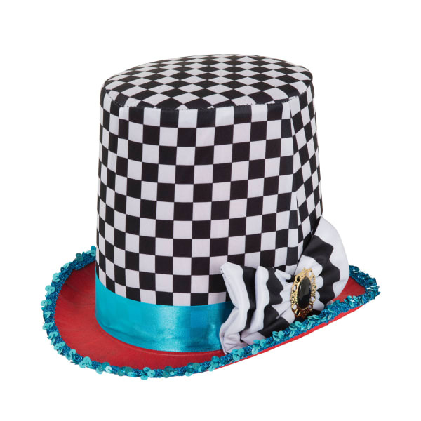 Bristol Novelty Adults Stovepipe Tall Chequered Hat