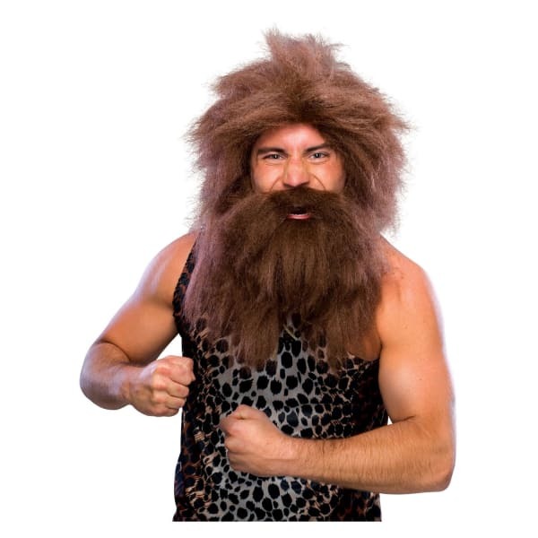 Bristol Novelty Pre-Historic Caveman Beard & Wig Set