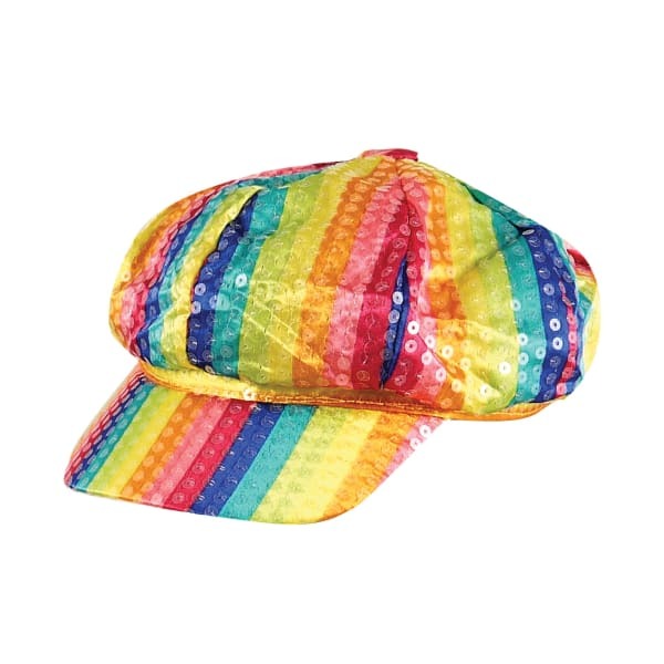 Bristol Novelty Adults Rainbow Sequin Cap