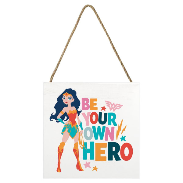 Wonder Woman Be Your Own Hero Wooden Block (20cm x 20cm)