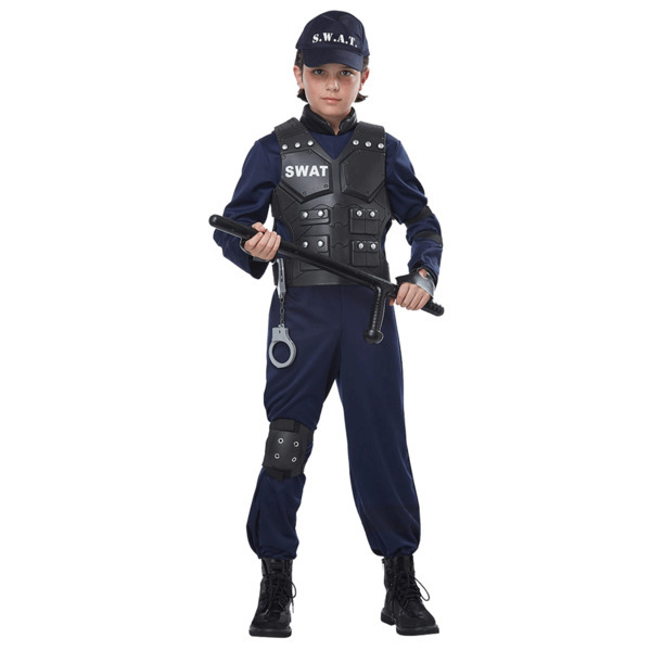 California Costumes Kids SWAT Police Large