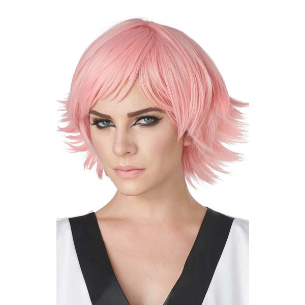 California Costumes Unisex Pink Feathered Cosplay Wig Pink