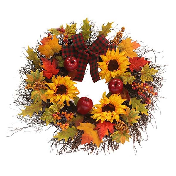 Livingandhome Prelit Autumn Wreath