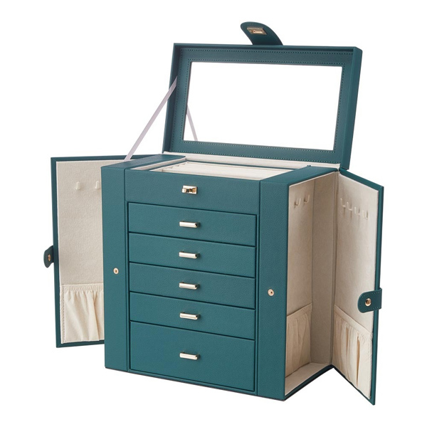 Livingandhome Jewellery Box with Drawers and Mirror