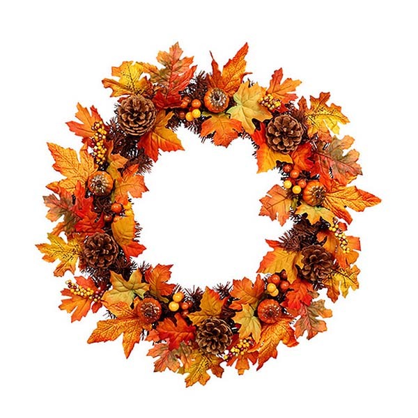 Livingandhome Artificial Maple Leaf Wreath