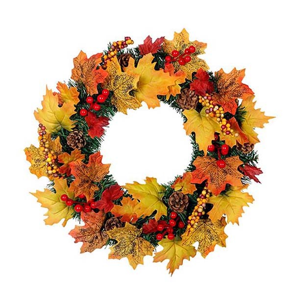 Livingandhome Artificial Maple Leaf Wreath