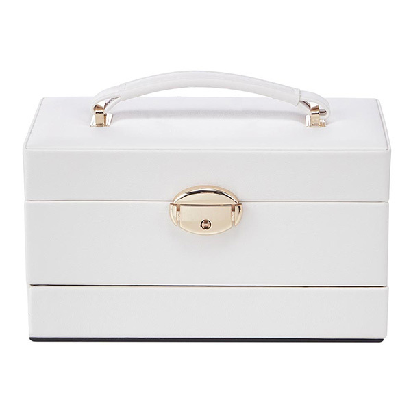 Livingandhome Lockable Jewellery Storage Box  - White