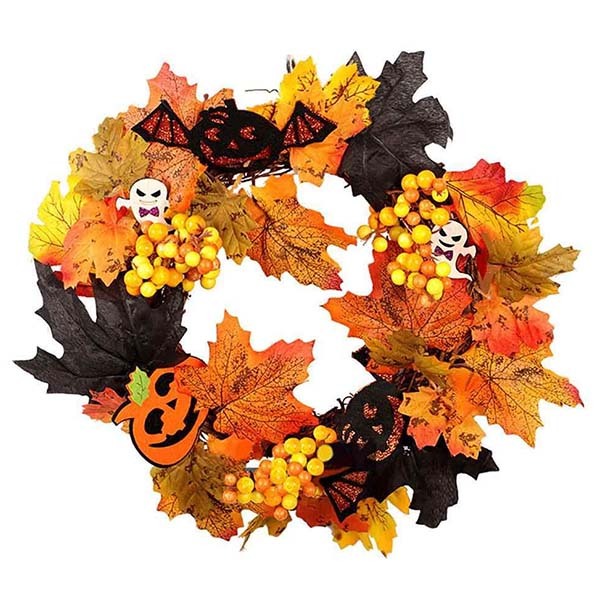 Livingandhome Halloween Wreath with LED Lights