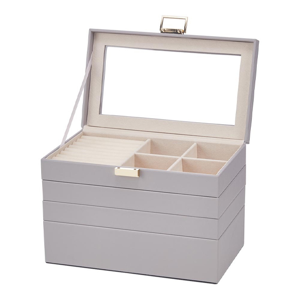 Livingandhome Jewellery Storage Box with Transparent Lid