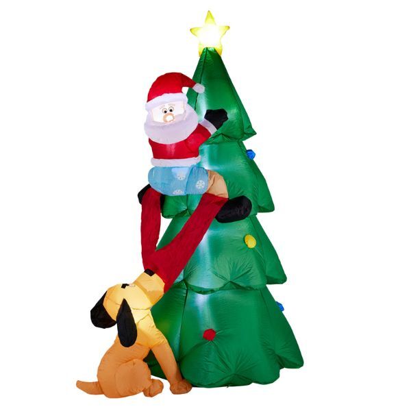 SO 210cm Christmas Inflatable Santa and Puppy