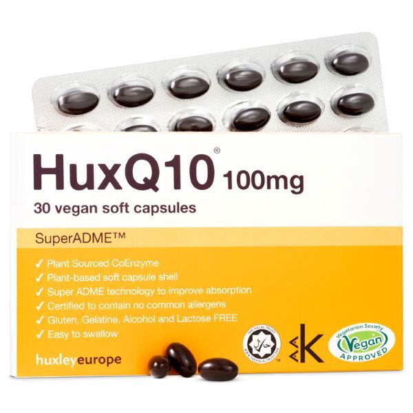 Huxley Europe HuxQ10 100mg Coenzyme Q10 - 30 Vegan Soft Caps