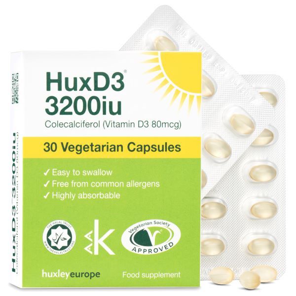 Huxley Europe HuxD3 Vitamin D3 3200iu - 30 Veg Caps