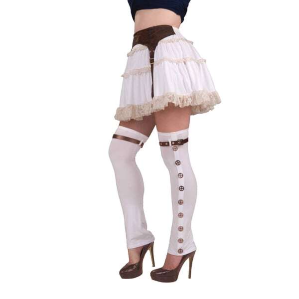 Bristol Novelty Womens Steampunk Buckle Spats