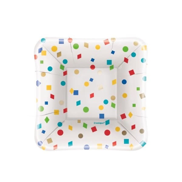 Unique Party Paper Confetti Appetiser Plates (Pack of 8)