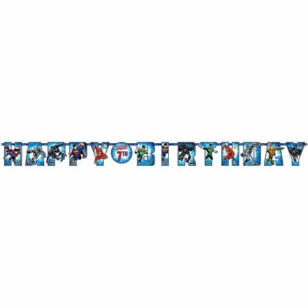 Justice League Characters Happy Birthday Banner