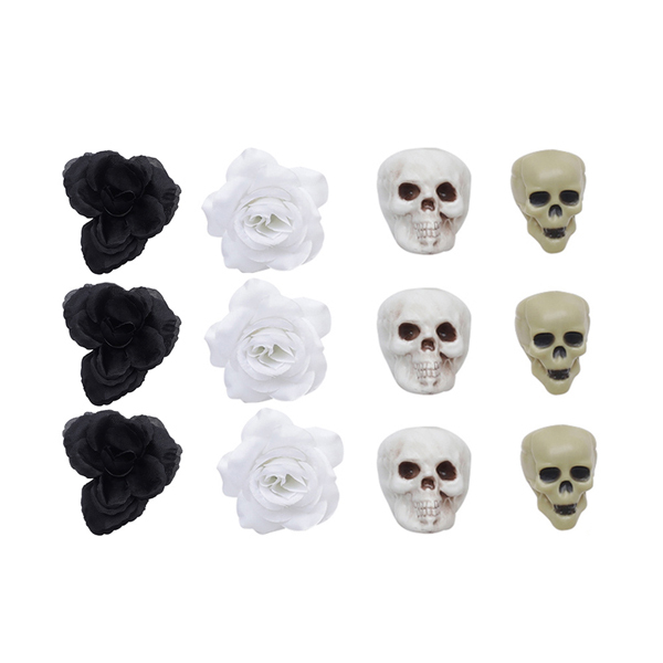 Livingandhome Set of 12 Halloween Skull Ornament