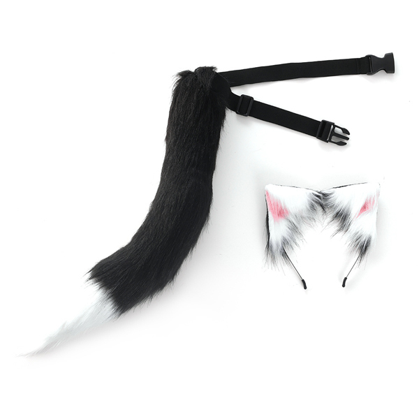 Livingandhome Halloween Fox Tail and Ear Headband Set