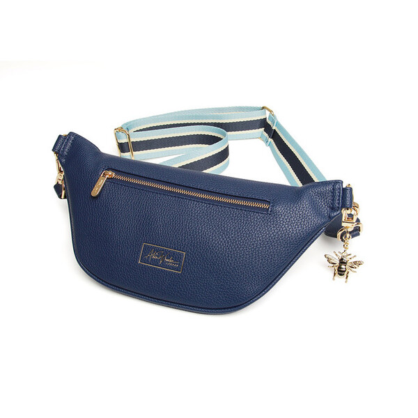 Alice Wheeler Navy Banana Bag