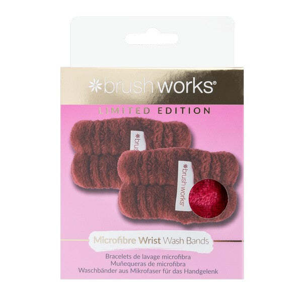 Brushworks Limited Edition Microfibre Wrist Wash Bands (Red)