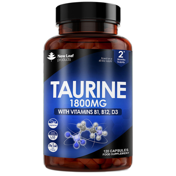 New Leaf Taurine Capsules - 1800mg Caps + Vit B1, B12 & D3