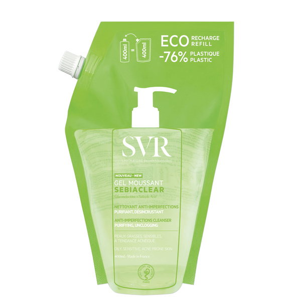 SVR SEBIACLEAR Foaming Salicylic Acid Cleanser, Refill 400ml