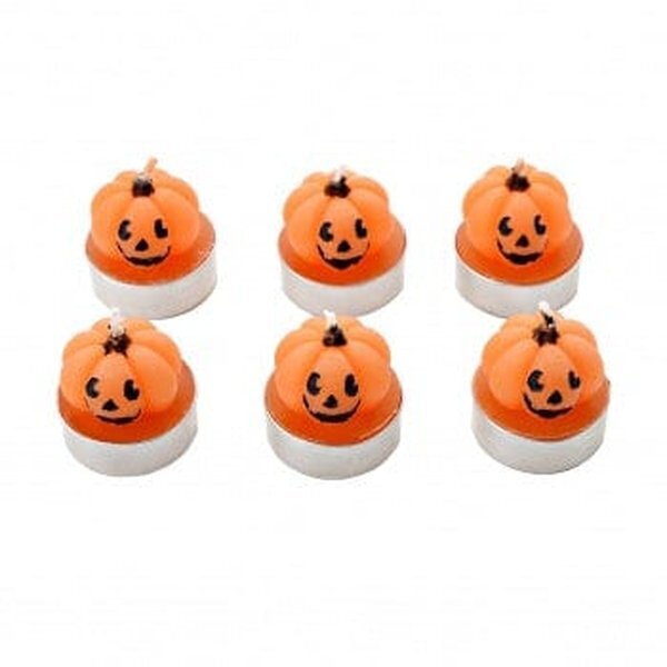 Widdop Gifts Set of 6 Pumpkin Tea Light Halloween