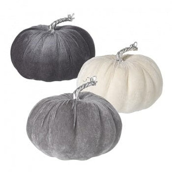 Heaven Sends Halloween Grey and Cream Velvet Pumpkin Set