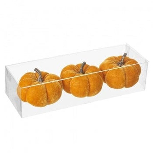 Heaven Sends Halloween Set of Three Orange Velvet Pumpkin