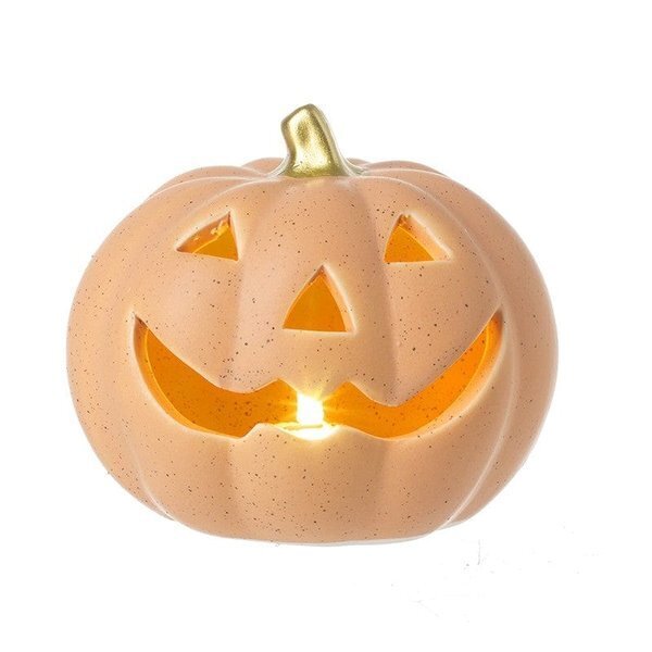 Heaven Sends Halloween Ceramic Light Up Speckled Pumpkin