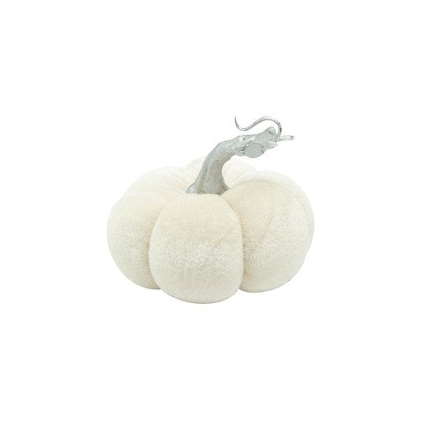 Heaven Sends Halloween Plush Cream Pumpkin with Silver Stalk