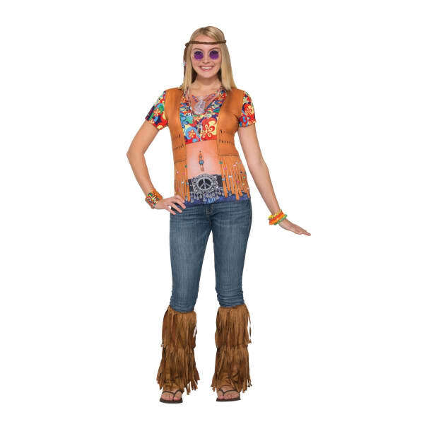 Bristol Novelty Womens Hippie Gal 3D T-Shirt (10-14)