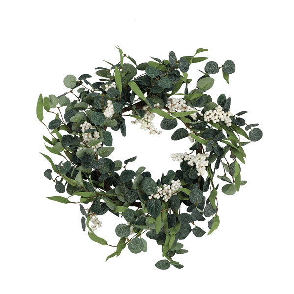 Livingandhome Artificial Topiary Wreath Eucalyptus Leaf