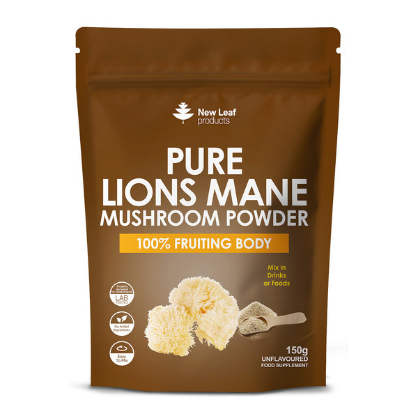 New Leaf Lions Mane Mushroom Powder - 100% Fruiting Body