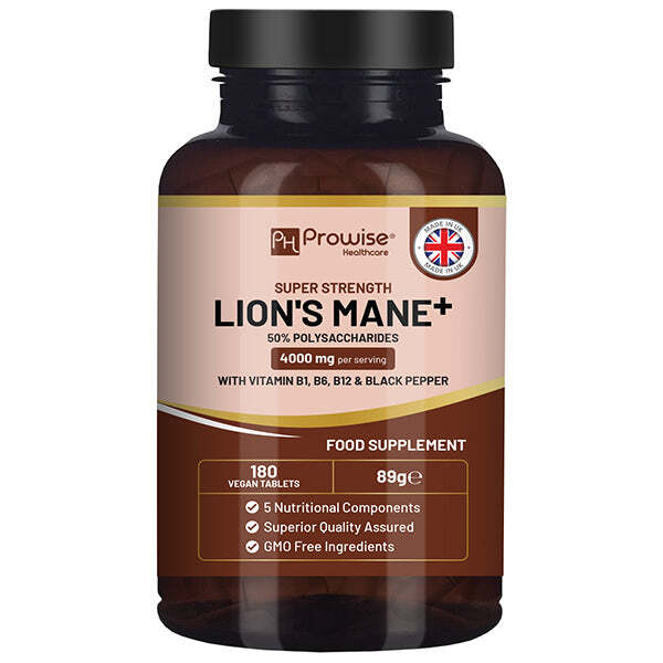 Prowise Lions Mane Mushroom 4000mg with Vitamin B1, B6, B12