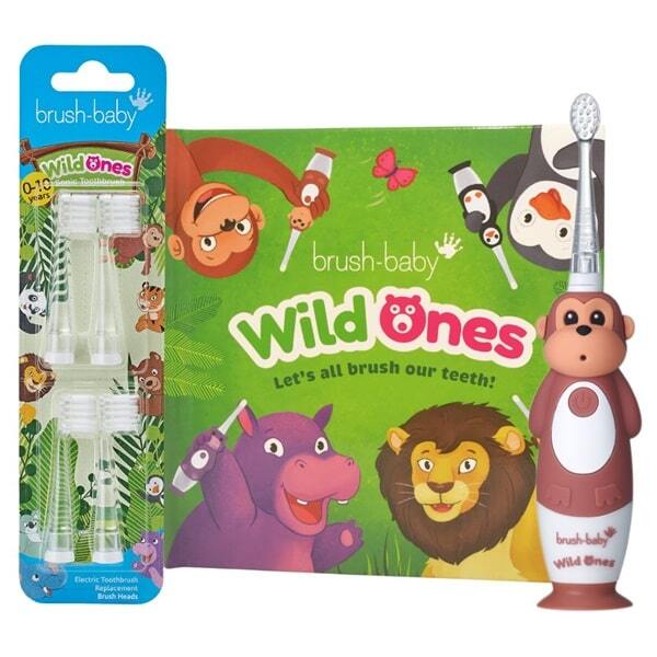 Brush Baby WildOnes™ Monkey Kids Toothbrush Gift Set