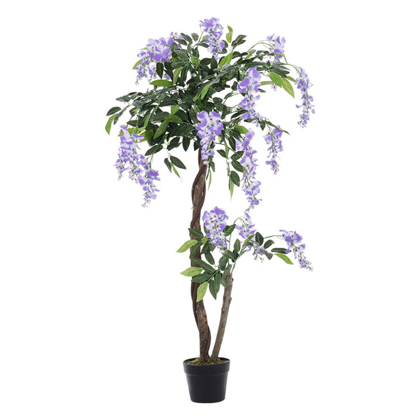 Livingandhome Artificial Flowers Plant in Pot Purple