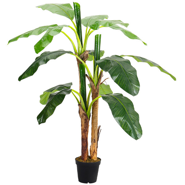 Livingandhome Banana Artificial Tree in Planter 3 Trunk