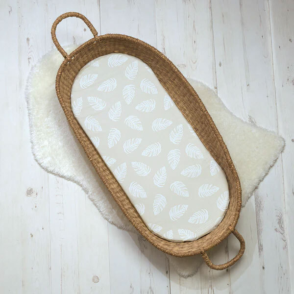 The Tiny Bed Co. Basket Changing Mat - Palm Bay (Greige)