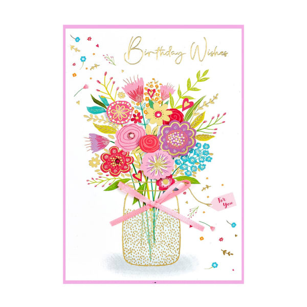 Simon Elvin Isabel Garden Vase Birthday Card (Pack of 6)