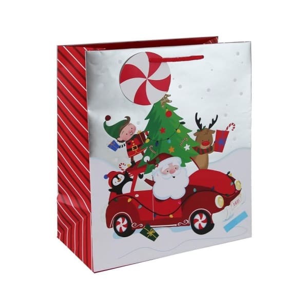 Eurowrap Santa And Friends Car Gift Bag (Pack of 12) (XL)