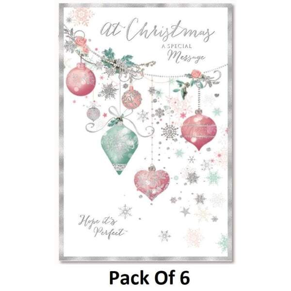 Simon Elvin Bauble Christmas Card (Pack of 6)