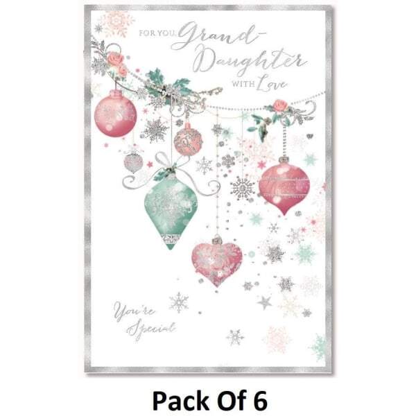 Simon Elvin Grand Daughter Bauble Christmas Card (Pack of 6)