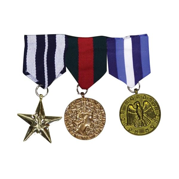 Bristol Novelty Fake Military Medals (Pack Of 3)