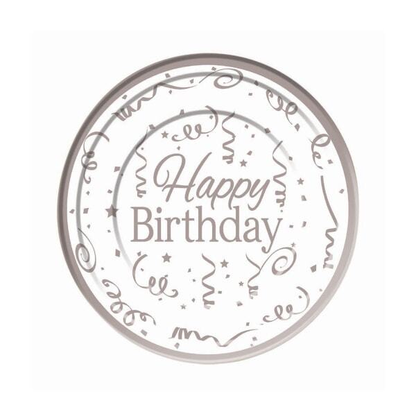 Plastic Happy Birthday Disposable Plates (Pack of 10) (26cm)