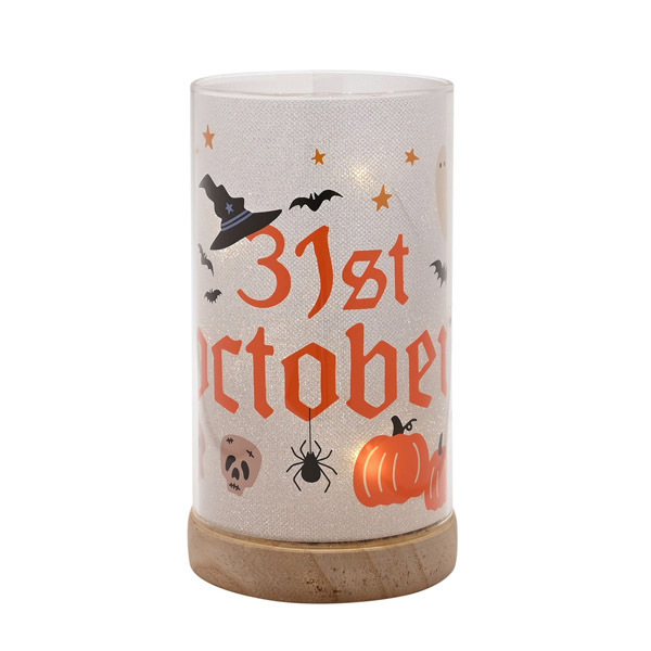 Hocus Pocus Light Up Tube With Wooden Base - 31st October