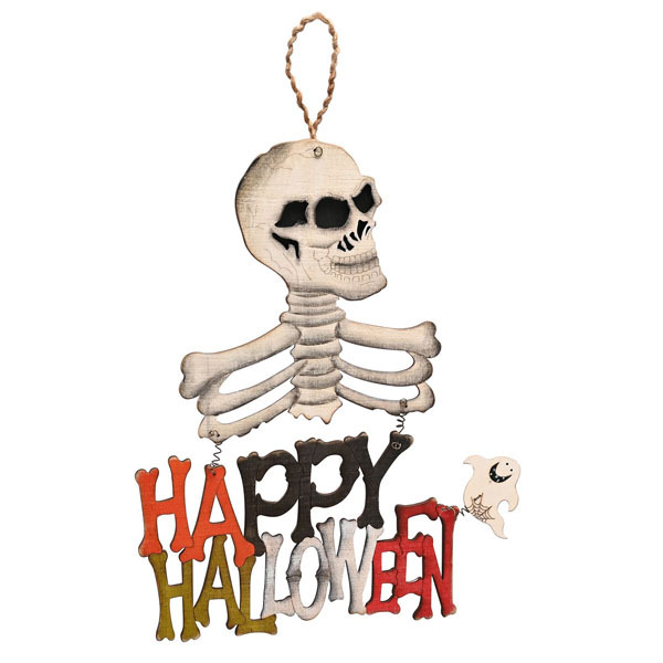 Hocus Pocus Happy Halloween Skull Hanger